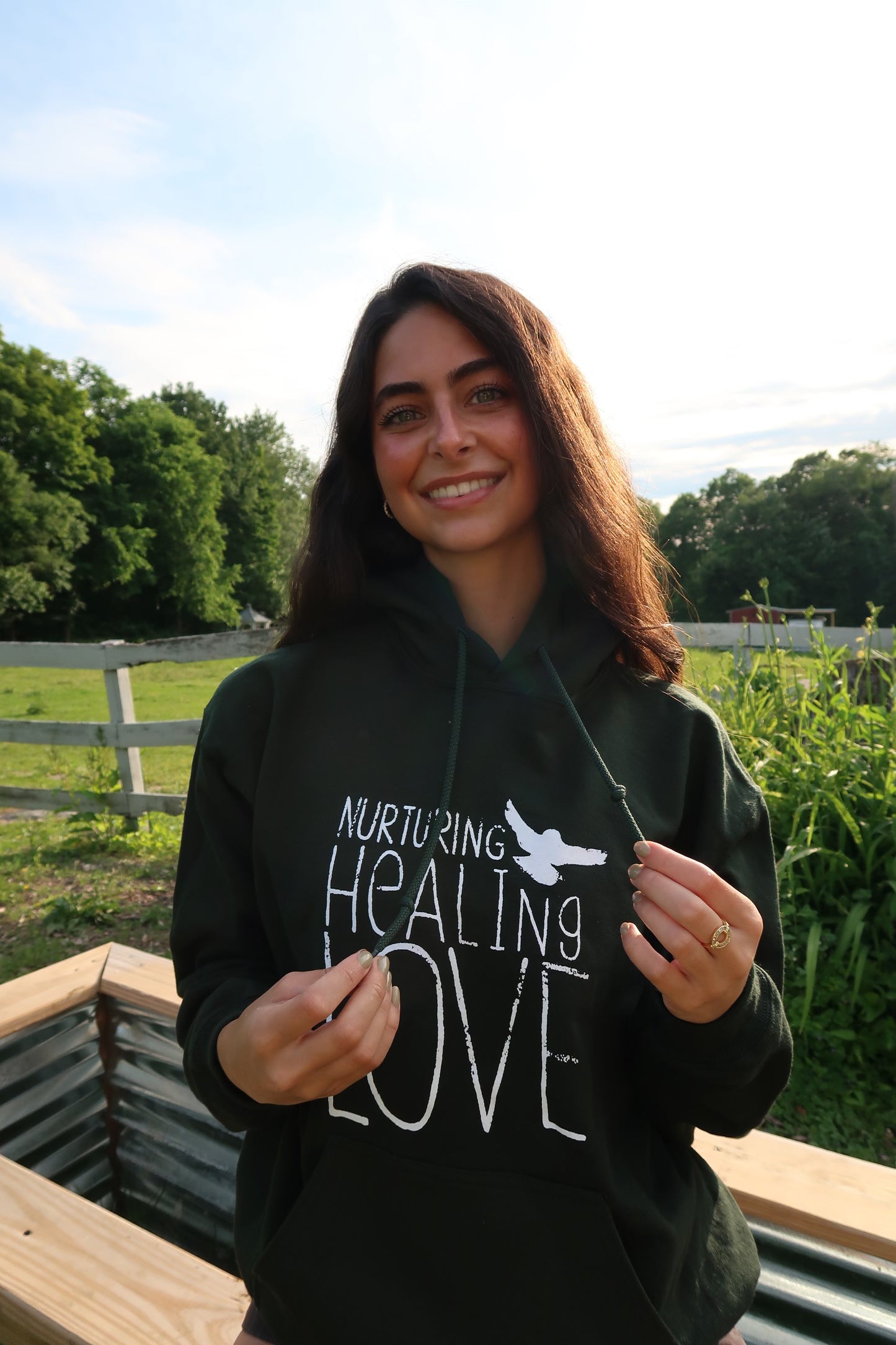 Nurturing Healing Love Green Hoodie