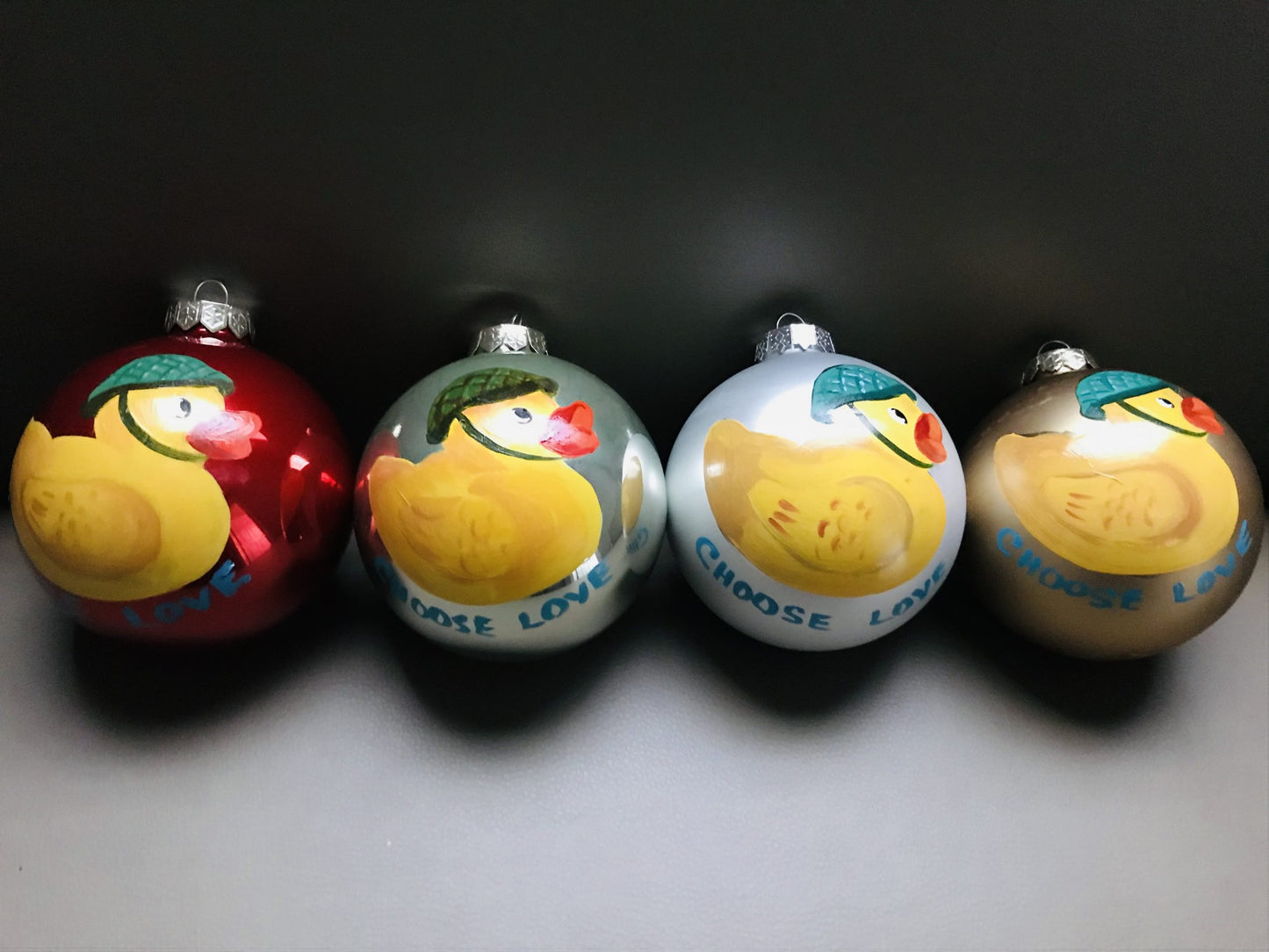 Choose Love Hand-Painted Duck Ornament - Assorted Colors