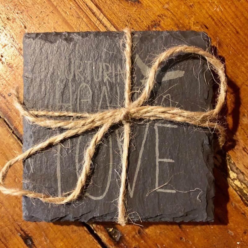 Coasters - Nurturing Healing Love Etched Slate