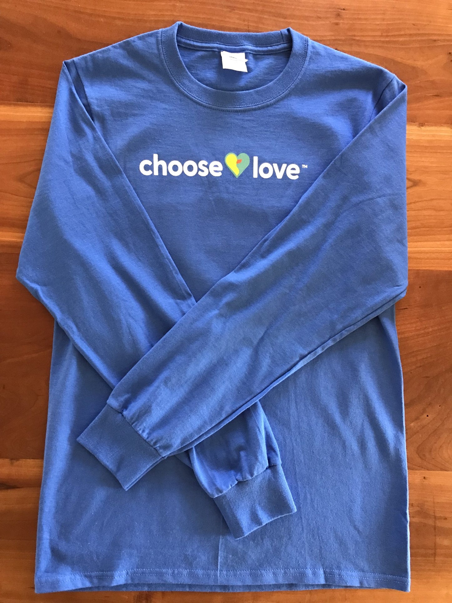 Choose Love Long-Sleeve Crewneck T-shirt (Royal Blue)
