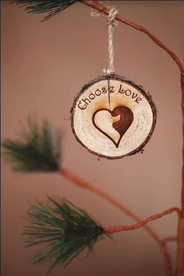 Choose Love Wood Ornament